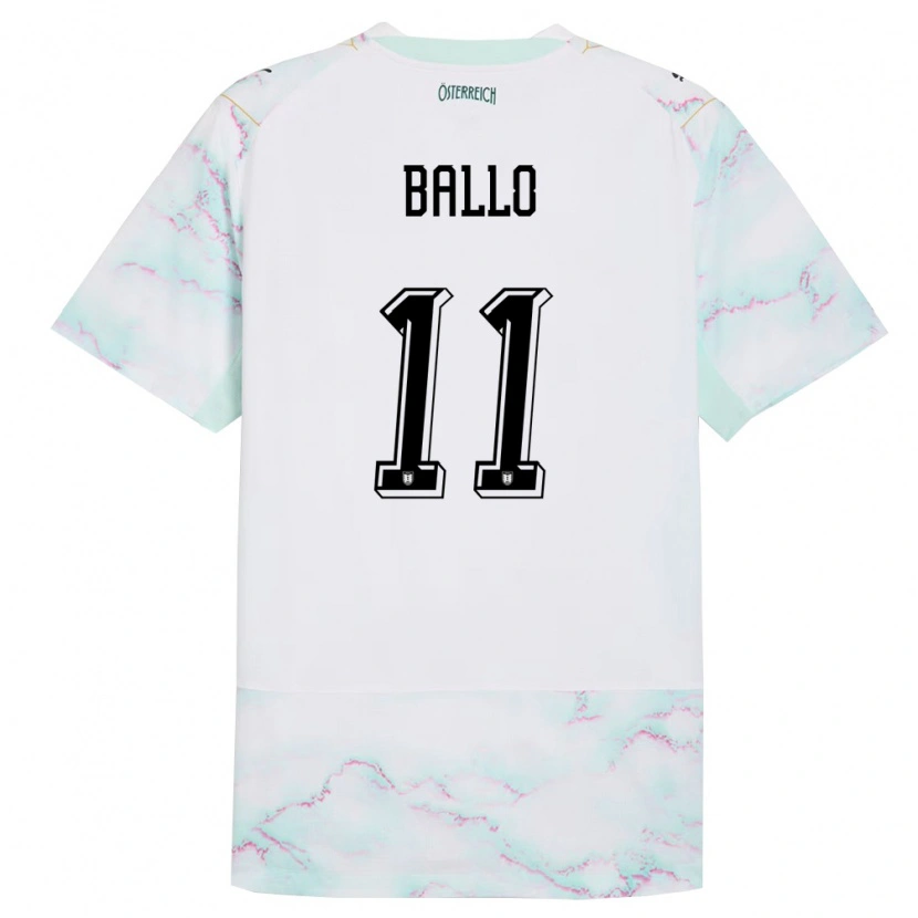 Danxen Pánské Rakousko Thierno Ballo #11 Bílá Zelená Zlatá Daleko Hráčské Dresy 26-28 Dres