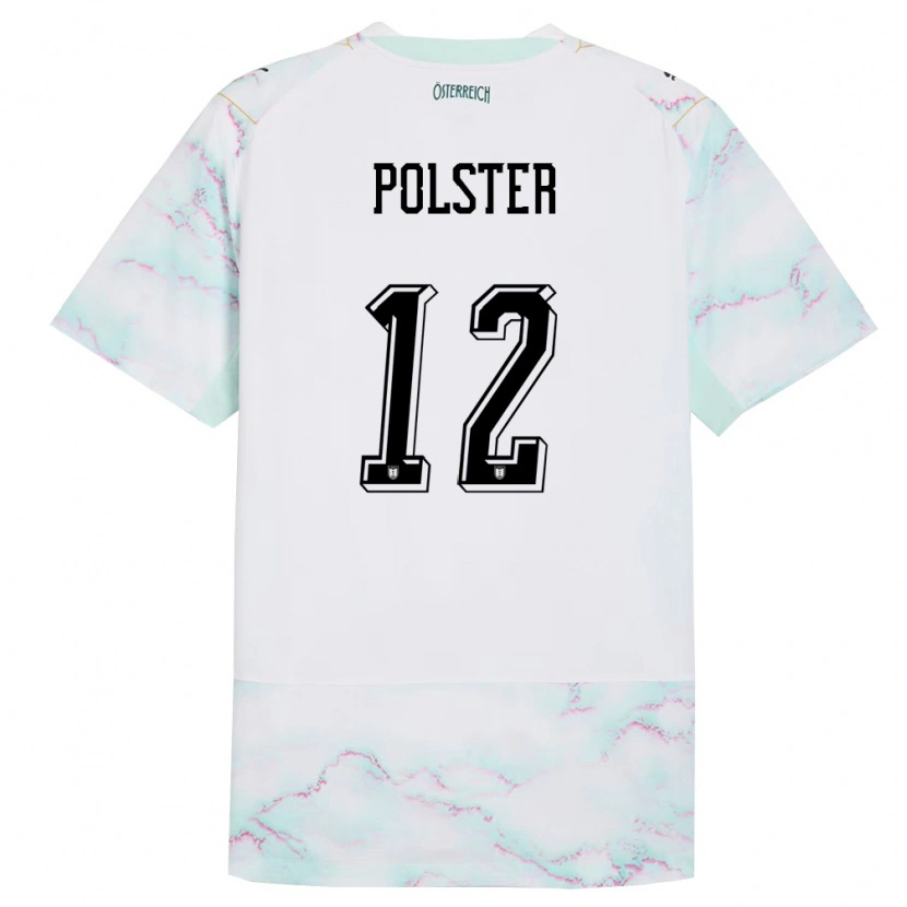 Danxen Pánské Rakousko Nikolas Polster #12 Bílá Zelená Zlatá Daleko Hráčské Dresy 26-28 Dres