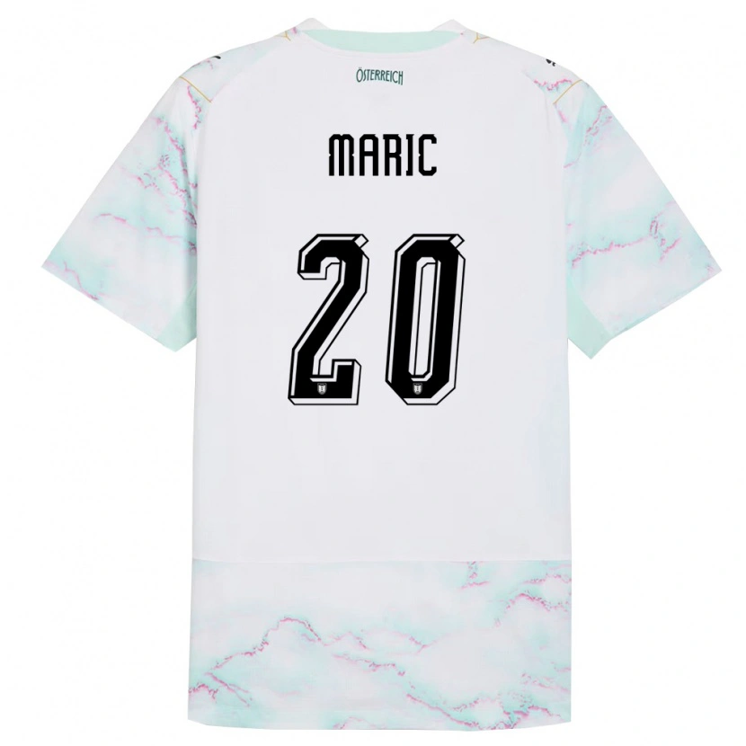 Danxen Pánské Rakousko Matteo Maric #20 Bílá Zelená Zlatá Daleko Hráčské Dresy 26-28 Dres