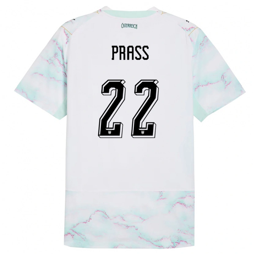 Danxen Pánské Rakousko Alexander Prass #22 Bílá Zelená Zlatá Daleko Hráčské Dresy 26-28 Dres