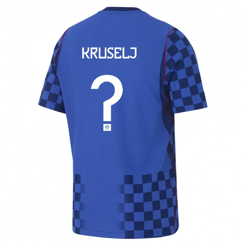 Danxen Pánské Chorvatsko Filip Kruselj #0 Modrá Námořnická Červená Daleko Hráčské Dresy 26-28 Dres