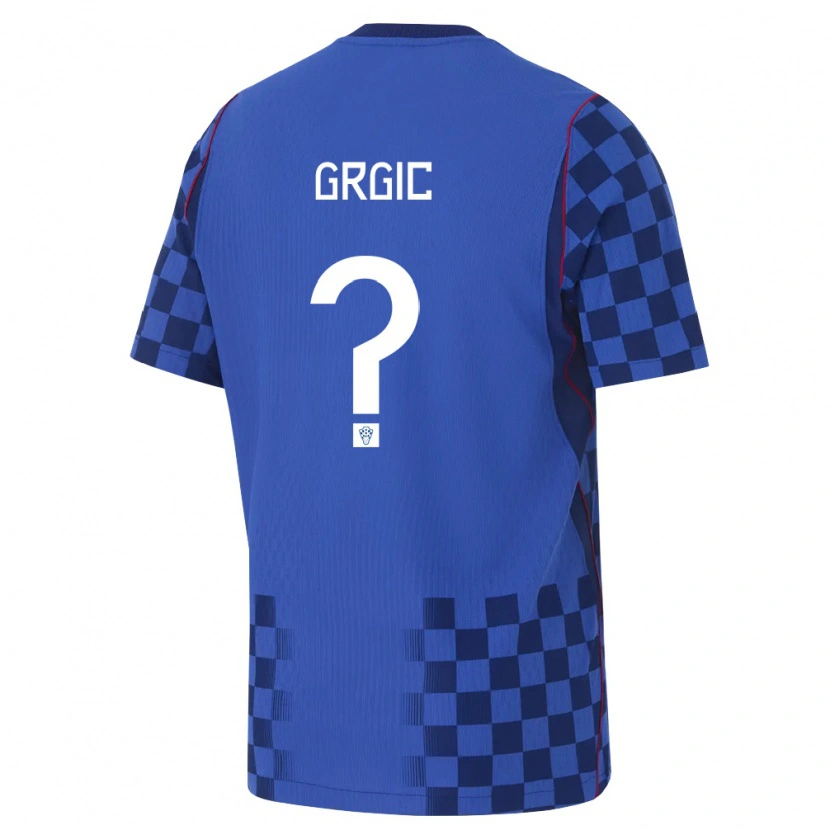 Danxen Pánské Chorvatsko Ante Grgic #0 Modrá Námořnická Červená Daleko Hráčské Dresy 26-28 Dres