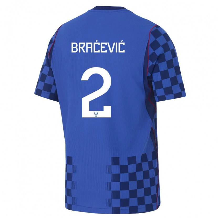 Danxen Pánské Chorvatsko Petra Bracevic #2 Modrá Námořnická Červená Daleko Hráčské Dresy 26-28 Dres