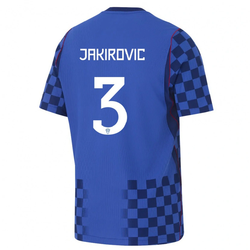 Danxen Pánské Chorvatsko Leon Jakirović #3 Modrá Námořnická Červená Daleko Hráčské Dresy 26-28 Dres