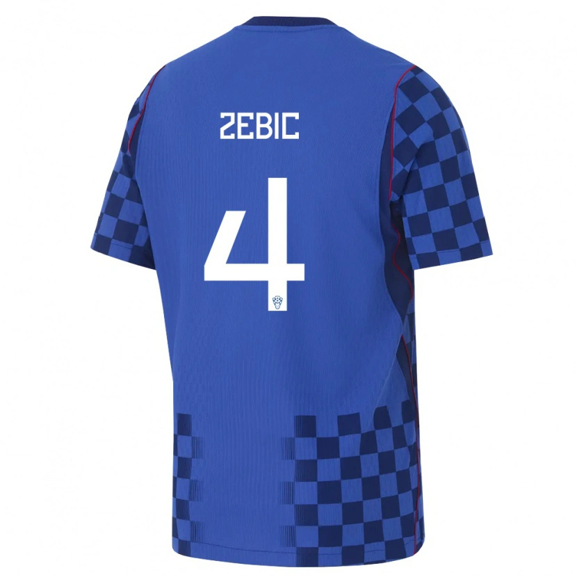 Danxen Pánské Chorvatsko Marko Zebic #4 Modrá Námořnická Červená Daleko Hráčské Dresy 26-28 Dres