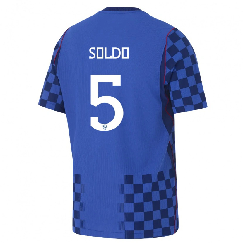 Danxen Pánské Chorvatsko Nikola Soldo #5 Modrá Námořnická Červená Daleko Hráčské Dresy 26-28 Dres