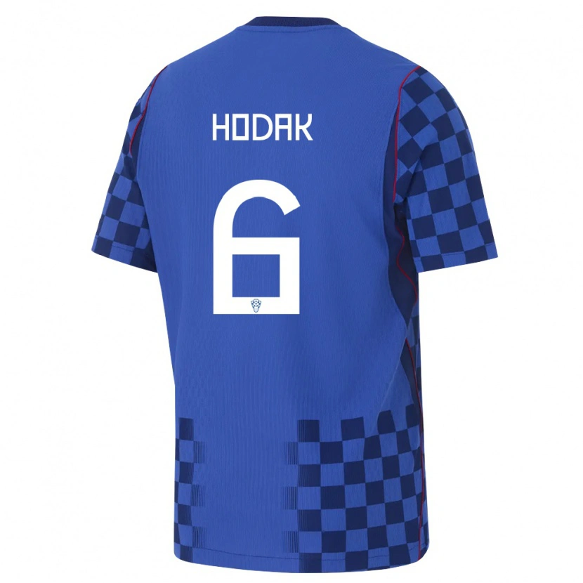 Danxen Pánské Chorvatsko Luka Hodak #6 Modrá Námořnická Červená Daleko Hráčské Dresy 26-28 Dres