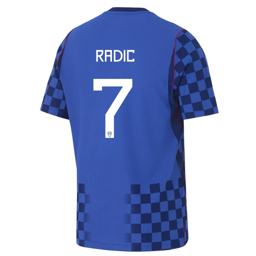 Danxen Pánské Chorvatsko Luka Radic #7 Modrá Námořnická Červená Daleko Hráčské Dresy 26-28 Dres