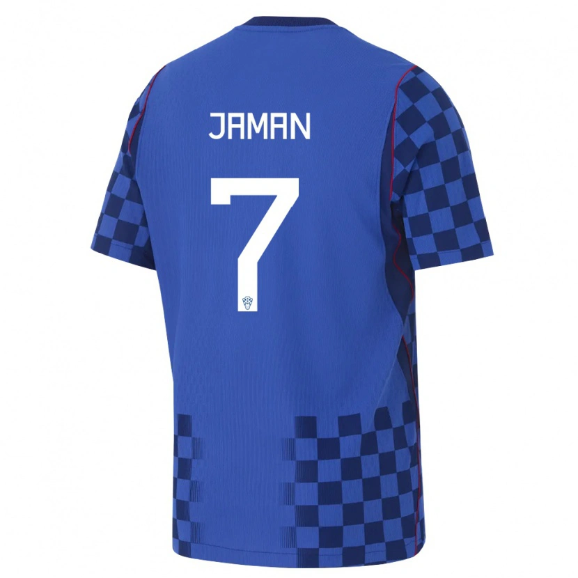 Danxen Pánské Chorvatsko Drazen Jaman #7 Modrá Námořnická Červená Daleko Hráčské Dresy 26-28 Dres