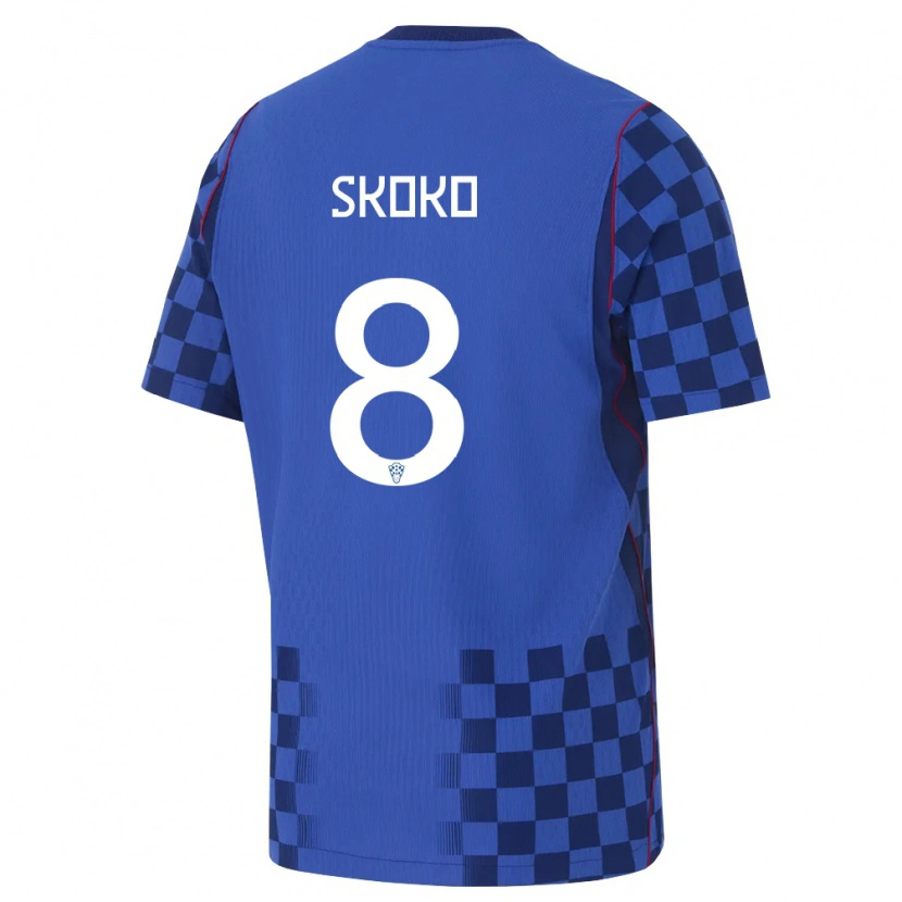 Danxen Pánské Chorvatsko Noa Skoko #8 Modrá Námořnická Červená Daleko Hráčské Dresy 26-28 Dres