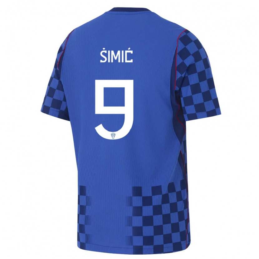 Danxen Pánské Chorvatsko Roko Simic #9 Modrá Námořnická Červená Daleko Hráčské Dresy 26-28 Dres