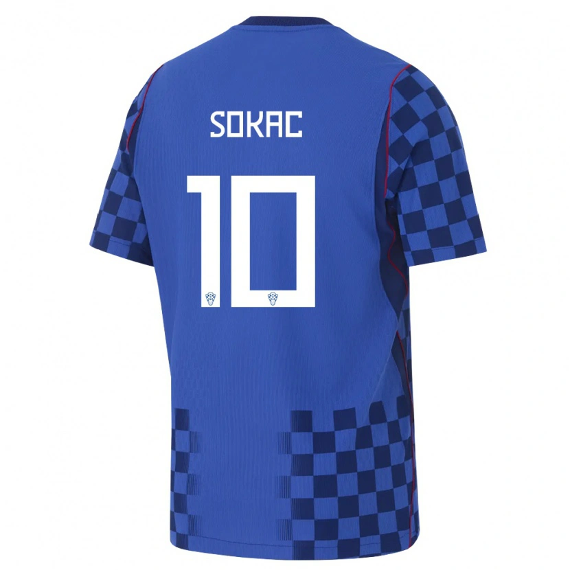Danxen Pánské Chorvatsko Andro Sokac #10 Modrá Námořnická Červená Daleko Hráčské Dresy 26-28 Dres