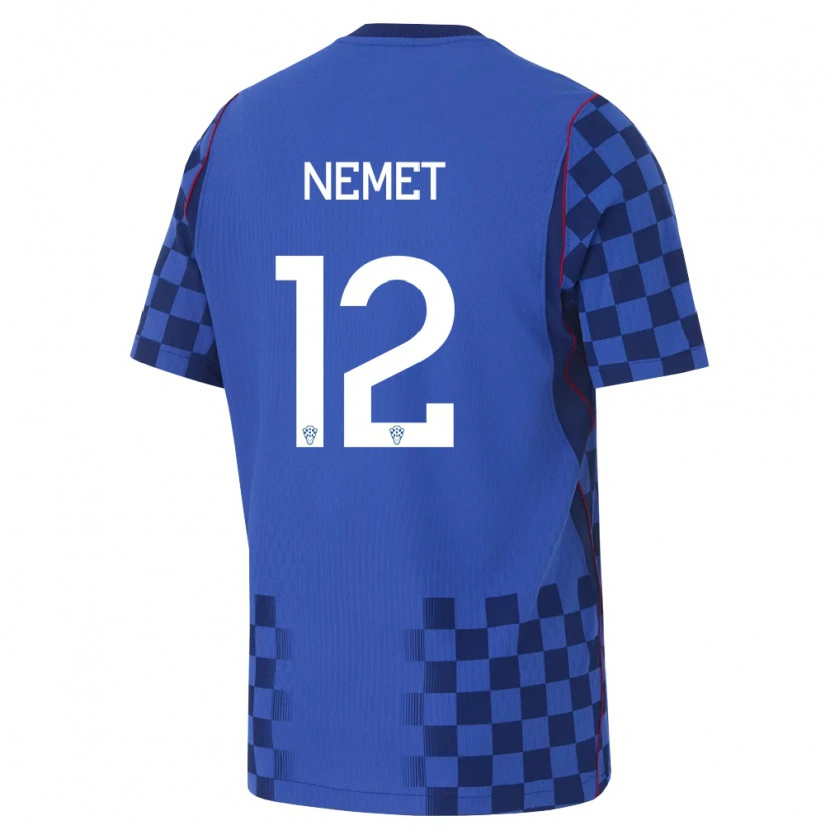 Danxen Pánské Chorvatsko Petar Nemet #12 Modrá Námořnická Červená Daleko Hráčské Dresy 26-28 Dres