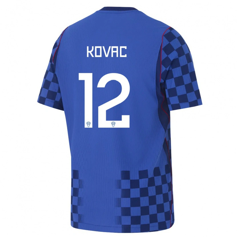Danxen Pánské Chorvatsko Vito Kovac #12 Modrá Námořnická Červená Daleko Hráčské Dresy 26-28 Dres