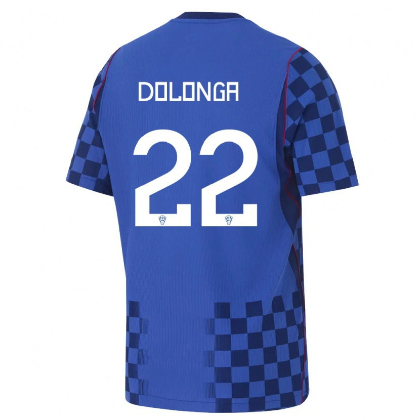 Danxen Pánské Chorvatsko Niko Dolonga #22 Modrá Námořnická Červená Daleko Hráčské Dresy 26-28 Dres