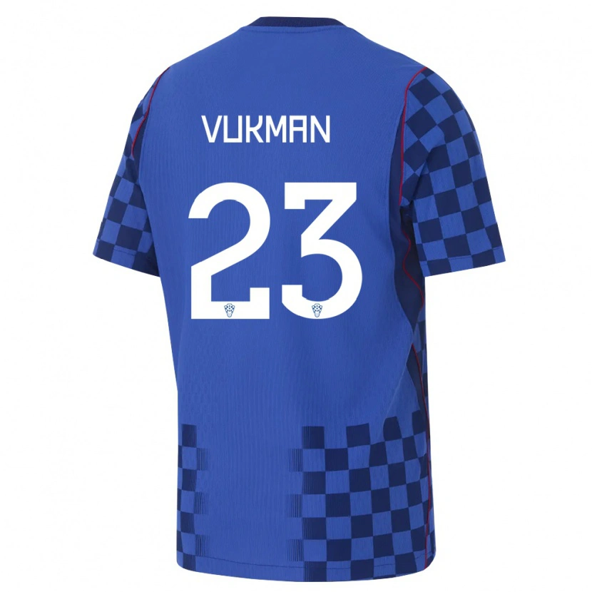 Danxen Pánské Chorvatsko Jozo Vukman #23 Modrá Námořnická Červená Daleko Hráčské Dresy 26-28 Dres