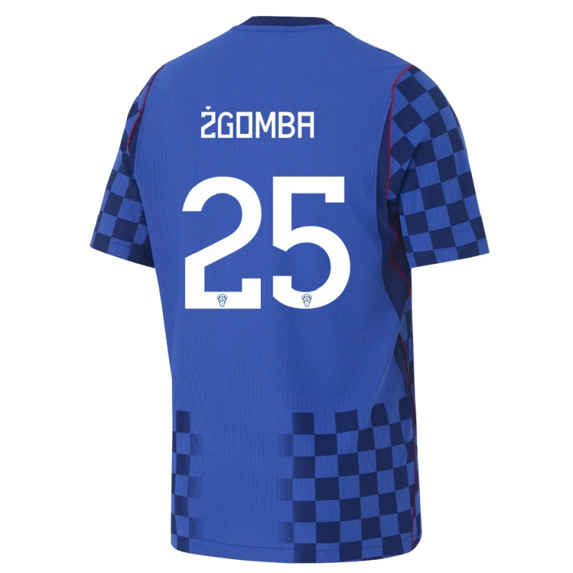Danxen Pánské Chorvatsko Marin Zgomba #25 Modrá Námořnická Červená Daleko Hráčské Dresy 26-28 Dres