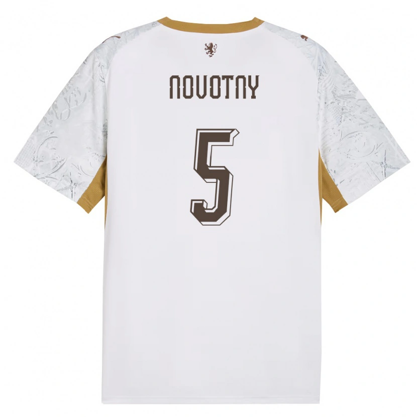 Danxen Pánské Česko Adam Novotny #5 Smetanová Zlatá Šedá Daleko Hráčské Dresy 26-28 Dres