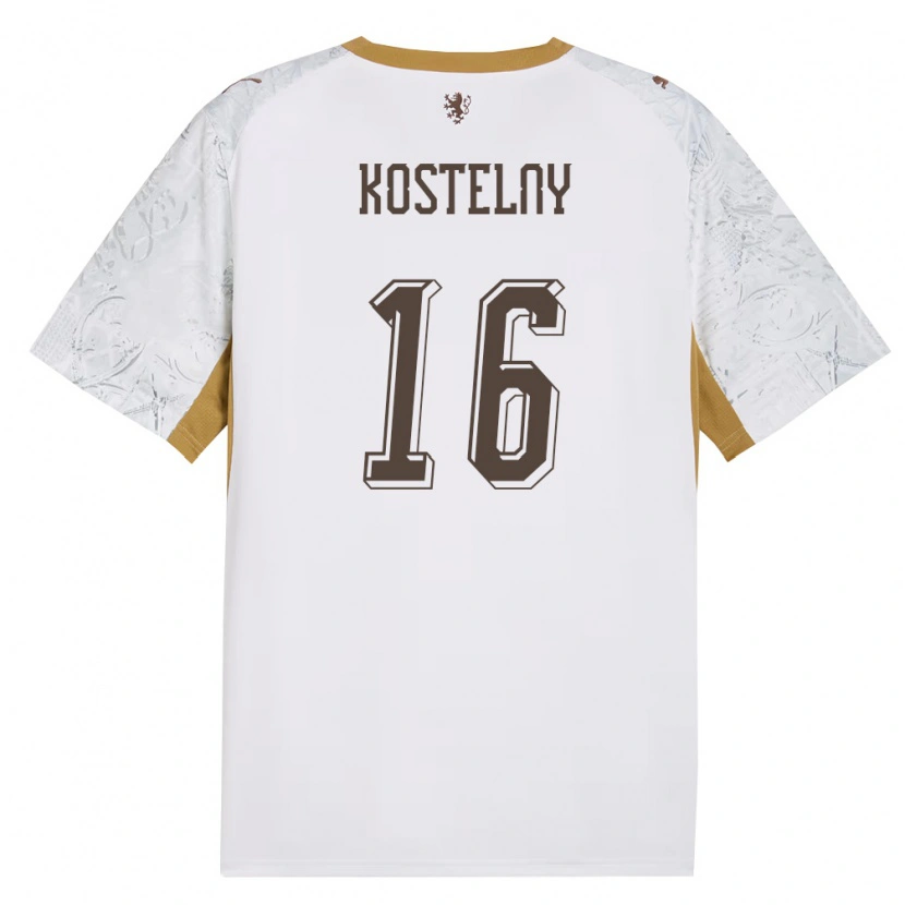 Danxen Pánské Česko Krystof Kostelny #16 Smetanová Zlatá Šedá Daleko Hráčské Dresy 26-28 Dres