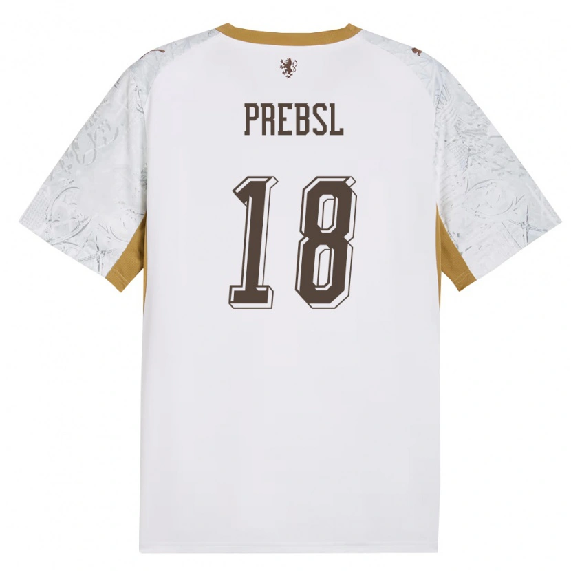 Danxen Pánské Česko Filip Prebsl #18 Smetanová Zlatá Šedá Daleko Hráčské Dresy 26-28 Dres