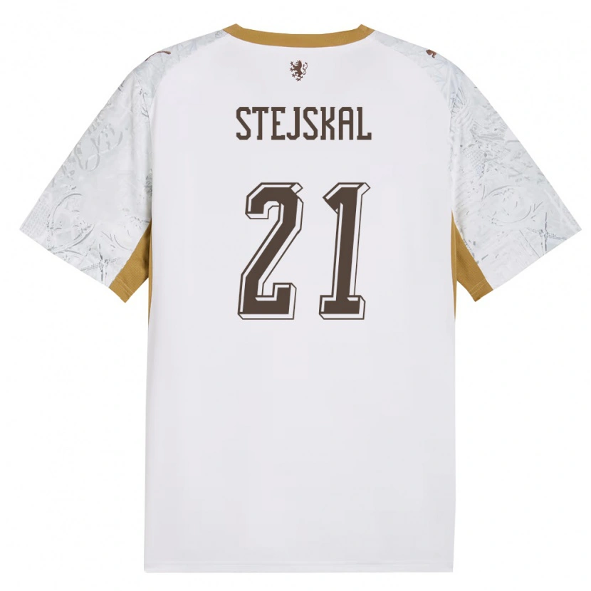 Danxen Pánské Česko Ondrej Stejskal #21 Smetanová Zlatá Šedá Daleko Hráčské Dresy 26-28 Dres