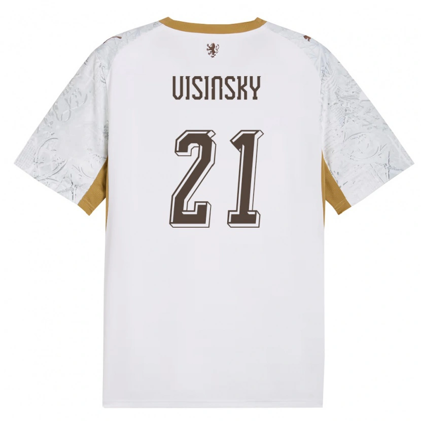 Danxen Pánské Česko Denis Visinsky #21 Smetanová Zlatá Šedá Daleko Hráčské Dresy 26-28 Dres