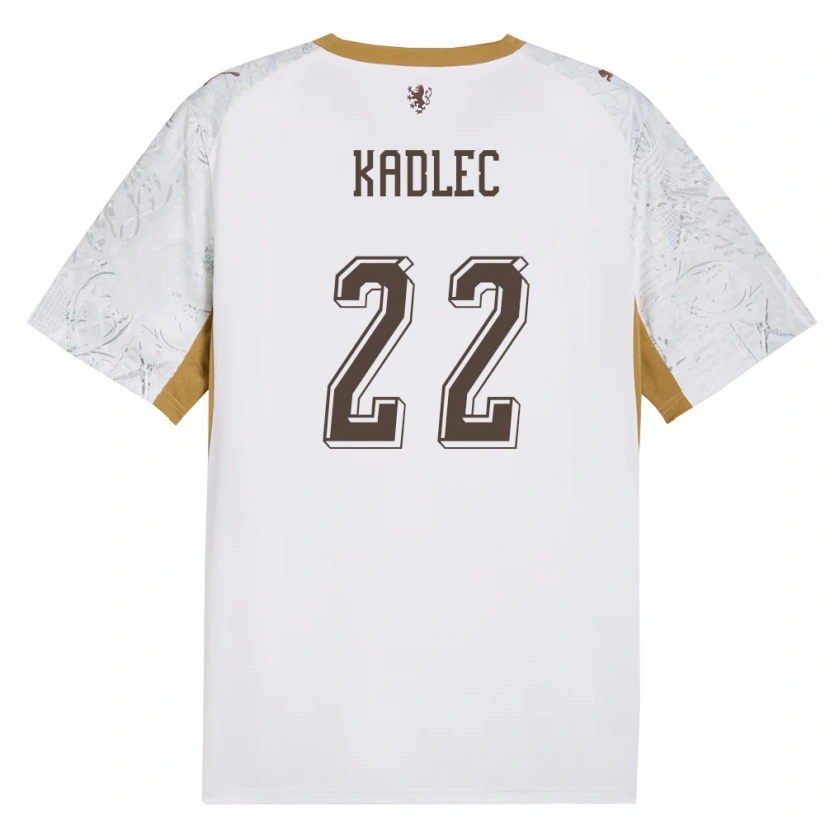 Danxen Pánské Česko Adam Kadlec #22 Smetanová Zlatá Šedá Daleko Hráčské Dresy 26-28 Dres