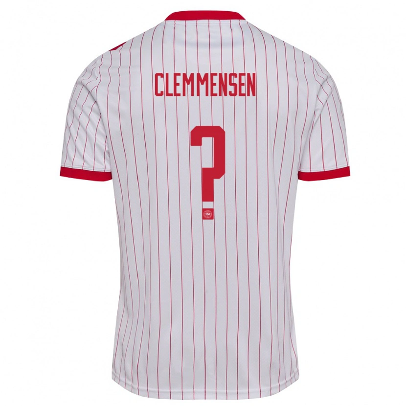 Danxen Pánské Dánsko Benjamin Clemmensen #0 Bílá Červená Daleko Hráčské Dresy 26-28 Dres