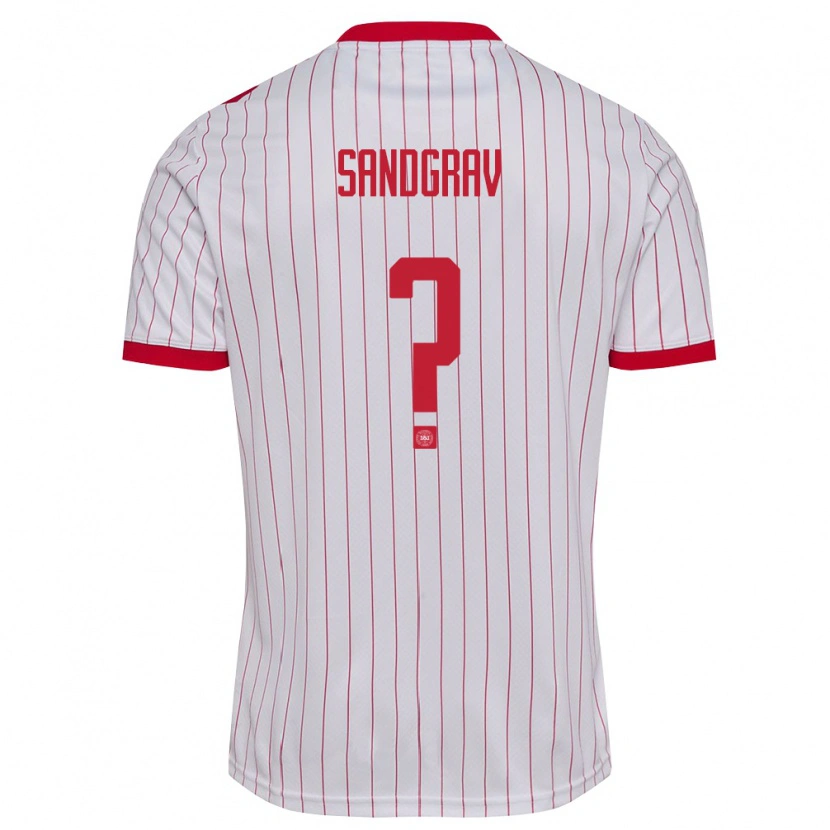 Danxen Pánské Dánsko Lauge Sandgrav #0 Bílá Červená Daleko Hráčské Dresy 26-28 Dres