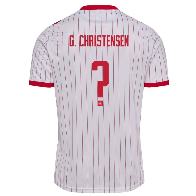Danxen Pánské Dánsko Gustav Christensen #0 Bílá Červená Daleko Hráčské Dresy 26-28 Dres