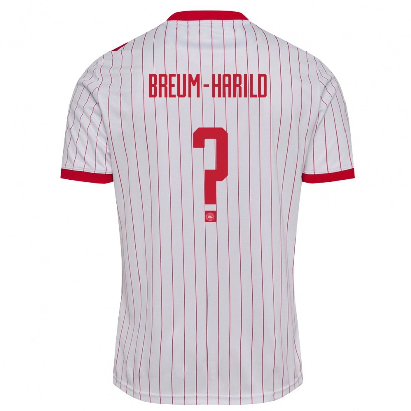 Danxen Pánské Dánsko Tobias Breum-Harild #0 Bílá Červená Daleko Hráčské Dresy 26-28 Dres