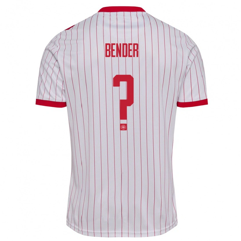 Danxen Pánské Dánsko Viktor Bender #0 Bílá Červená Daleko Hráčské Dresy 26-28 Dres
