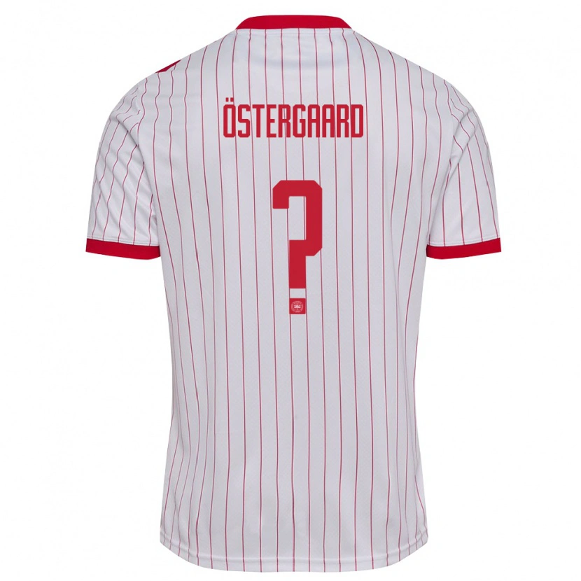 Danxen Pánské Dánsko Christian Östergaard #0 Bílá Červená Daleko Hráčské Dresy 26-28 Dres