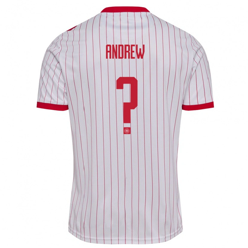 Danxen Pánské Dánsko Tristan Andrew #0 Bílá Červená Daleko Hráčské Dresy 26-28 Dres