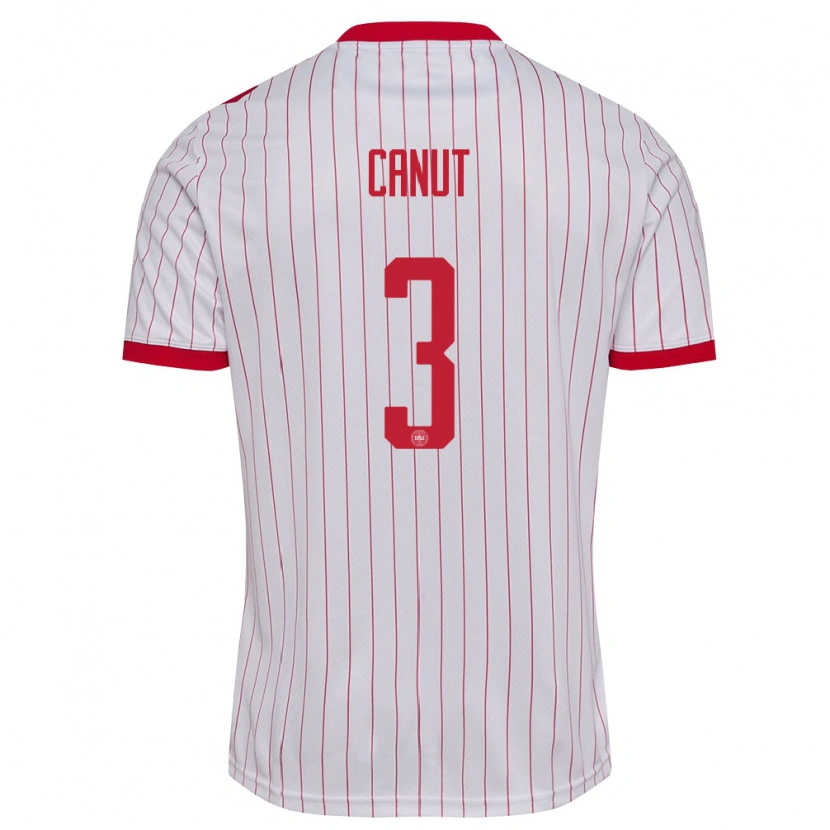 Danxen Pánské Dánsko Raphael Canut #3 Bílá Červená Daleko Hráčské Dresy 26-28 Dres