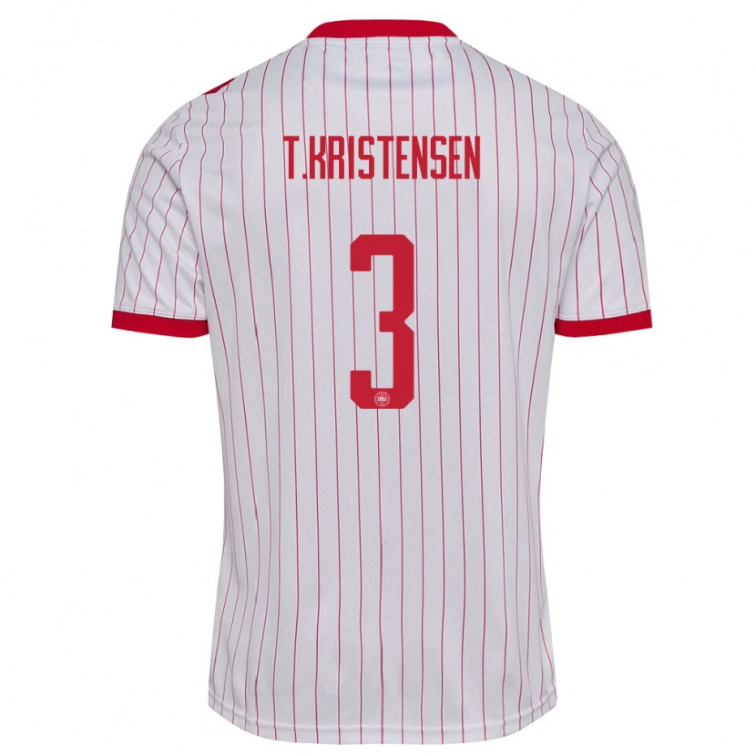 Danxen Pánské Dánsko Thomas Kristensen #3 Bílá Červená Daleko Hráčské Dresy 26-28 Dres