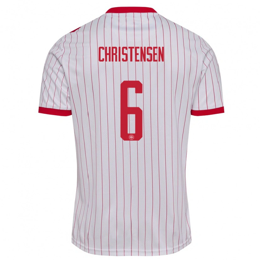 Danxen Pánské Dánsko Andreas Christensen #6 Bílá Červená Daleko Hráčské Dresy 26-28 Dres