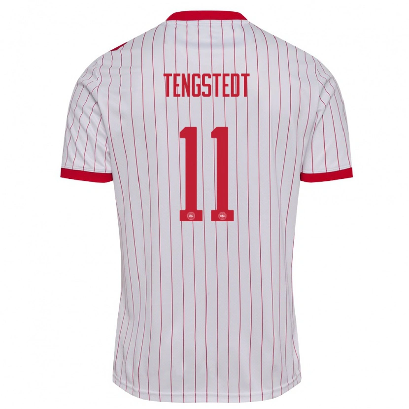 Danxen Pánské Dánsko Casper Tengstedt #11 Bílá Červená Daleko Hráčské Dresy 26-28 Dres