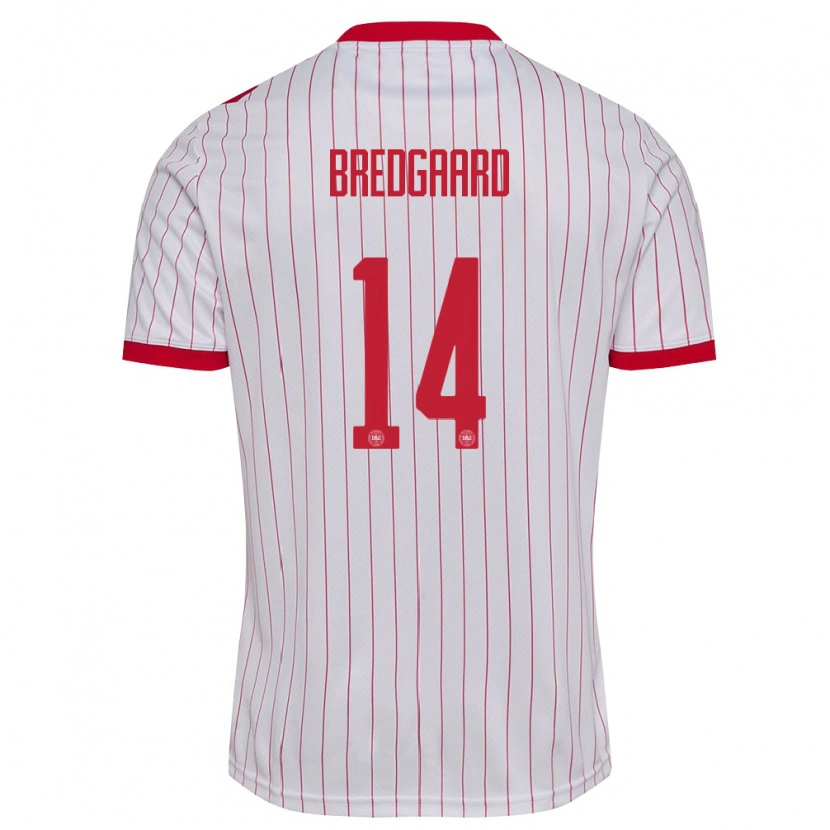 Danxen Pánské Dánsko Sofie Bredgaard #14 Bílá Červená Daleko Hráčské Dresy 26-28 Dres