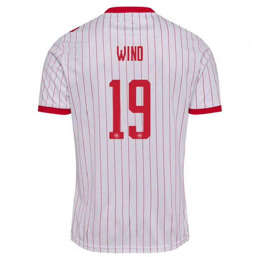 Danxen Pánské Dánsko Jonas Wind #19 Bílá Červená Daleko Hráčské Dresy 26-28 Dres