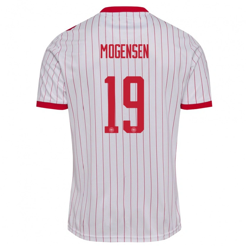 Danxen Pánské Dánsko Marcus Mogensen #19 Bílá Červená Daleko Hráčské Dresy 26-28 Dres