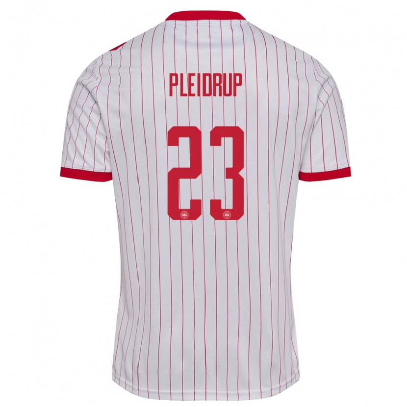 Danxen Pánské Dánsko Caroline Pleidrup #23 Bílá Červená Daleko Hráčské Dresy 26-28 Dres
