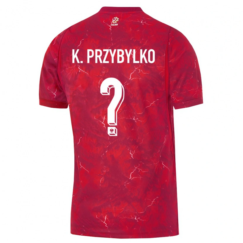 Danxen Pánské Polsko Kacper Przybyłko #0 Červená Bílá Daleko Hráčské Dresy 26-28 Dres