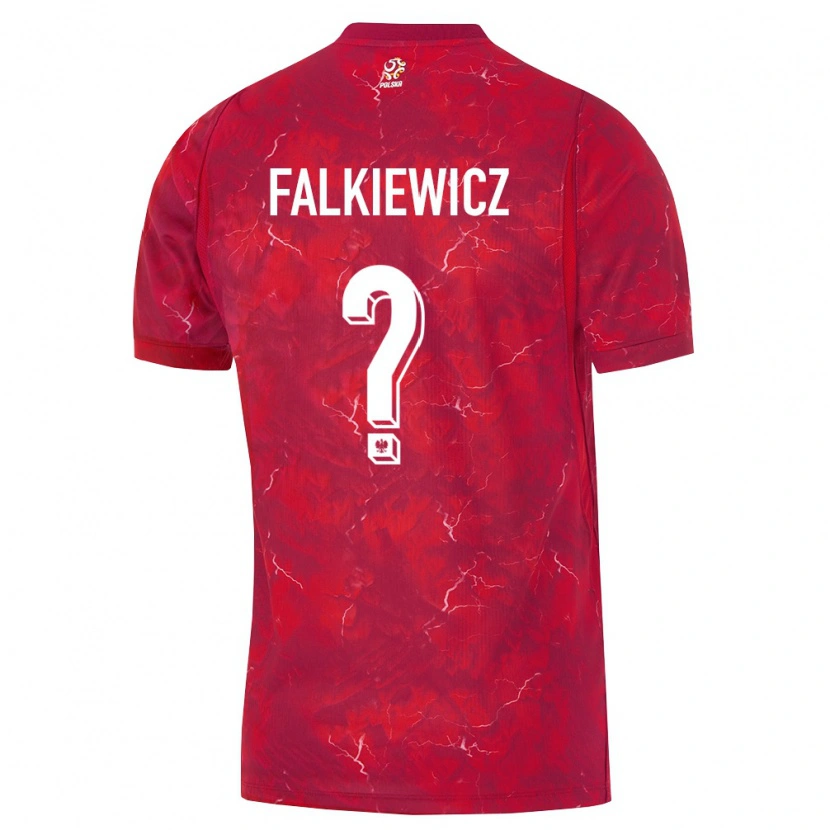 Danxen Pánské Polsko Jakub Falkiewicz #0 Červená Bílá Daleko Hráčské Dresy 26-28 Dres