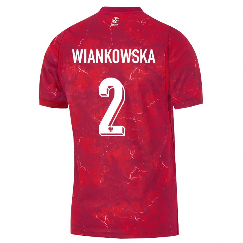 Danxen Pánské Polsko Martyna Wiankowska #2 Červená Bílá Daleko Hráčské Dresy 26-28 Dres