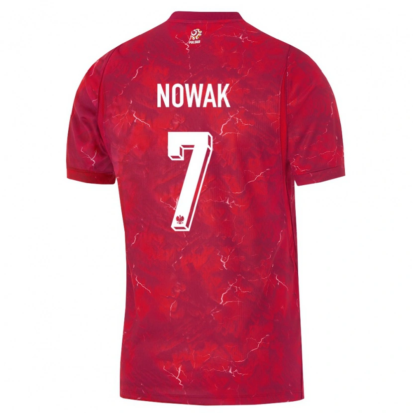 Danxen Pánské Polsko Wiktor Nowak #7 Červená Bílá Daleko Hráčské Dresy 26-28 Dres