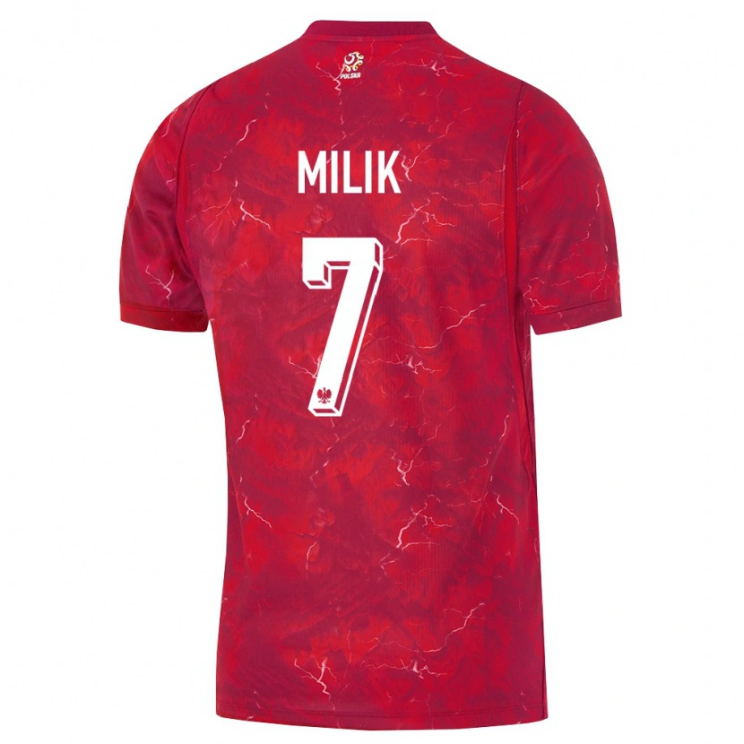 Danxen Pánské Polsko Arkadiusz Milik #7 Červená Bílá Daleko Hráčské Dresy 26-28 Dres