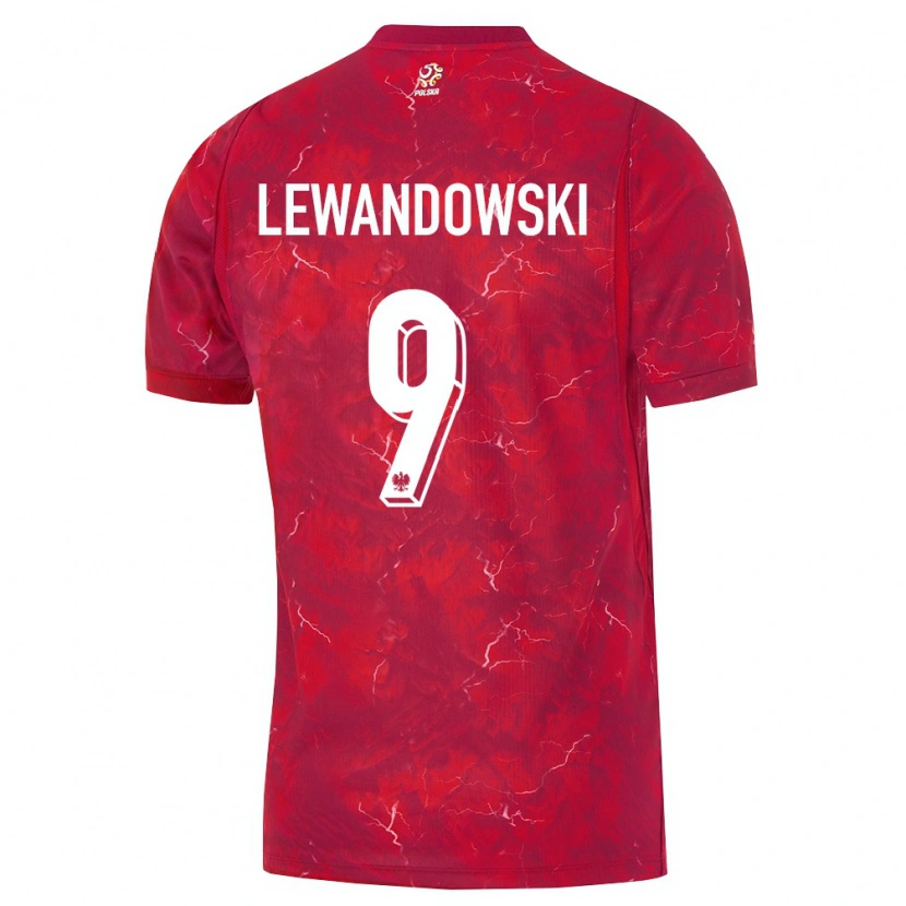 Danxen Pánské Polsko Robert Lewandowski #9 Červená Bílá Daleko Hráčské Dresy 26-28 Dres