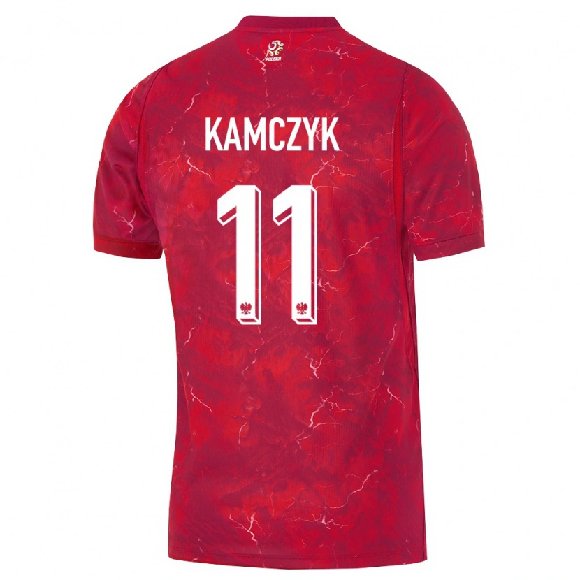 Danxen Pánské Polsko Ewelina Kamczyk #11 Červená Bílá Daleko Hráčské Dresy 26-28 Dres