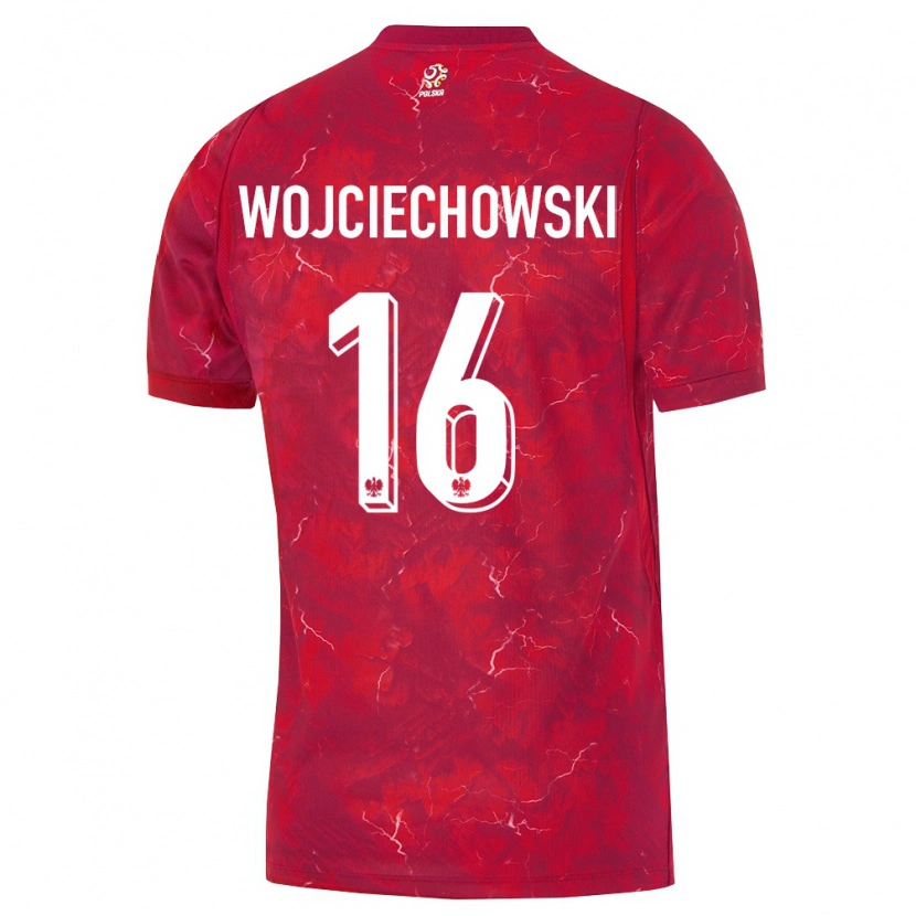 Danxen Pánské Polsko Oliwier Wojciechowski #16 Červená Bílá Daleko Hráčské Dresy 26-28 Dres